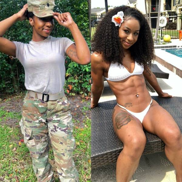 Girls With And Without Their Uniforms