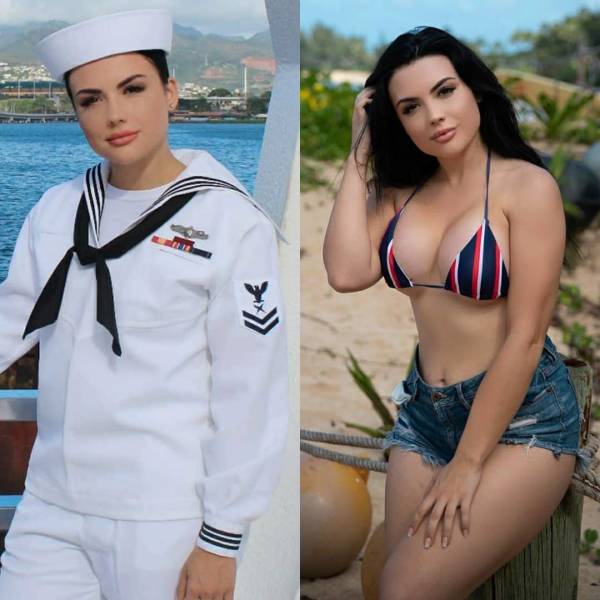 Girls With And Without Their Uniforms