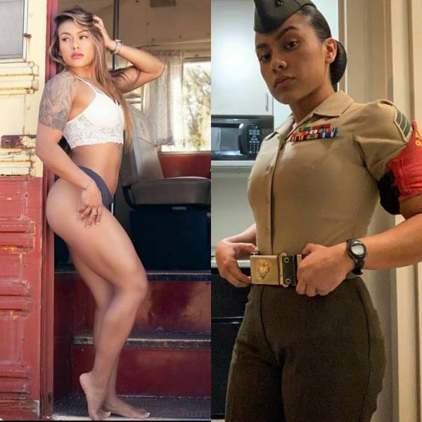 Girls With And Without Their Uniforms