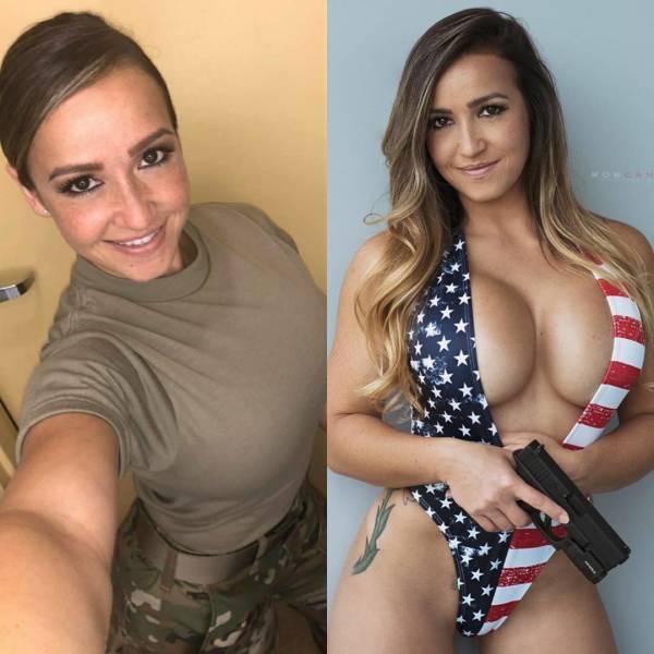 Girls With And Without Their Uniforms