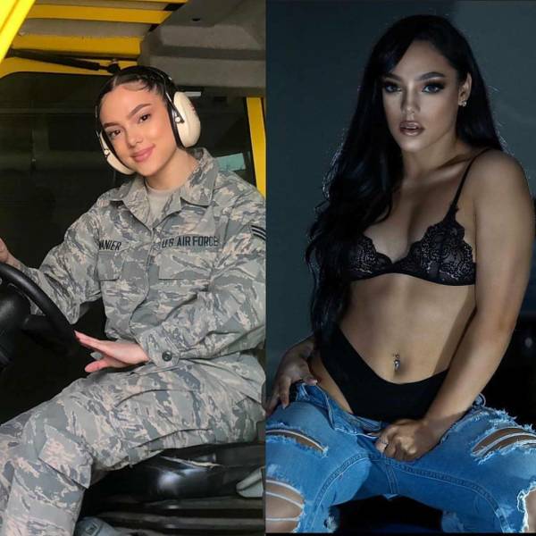 Girls With And Without Their Uniforms