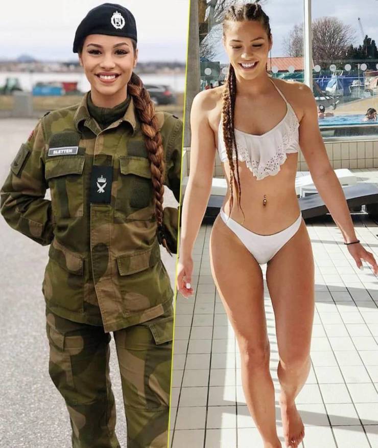 Girls With And Without Their Uniforms