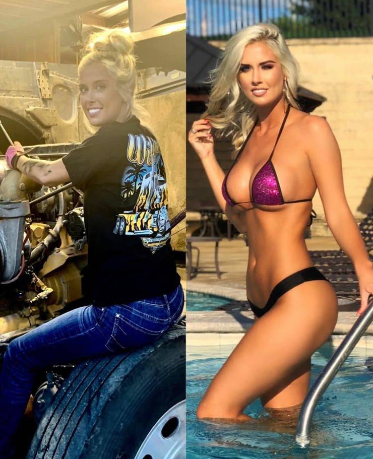 Girls With And Without Their Uniforms