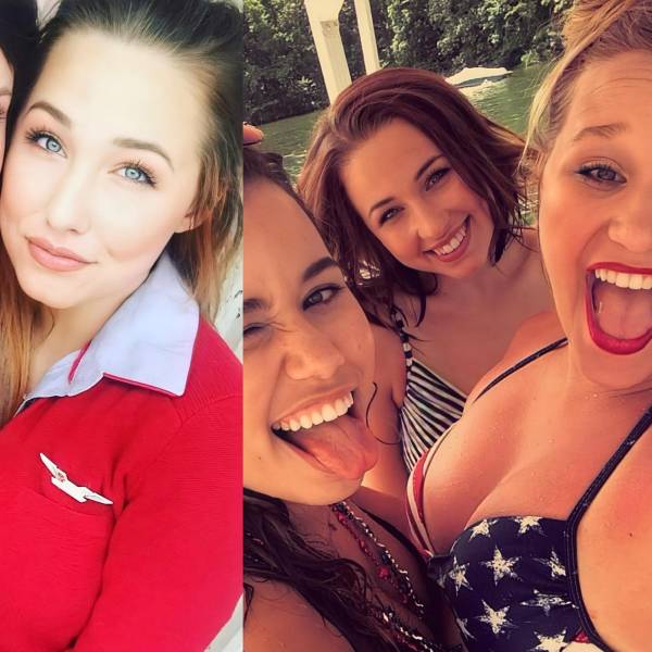 Sexy Flight Attendants With And Without Their Uniforms