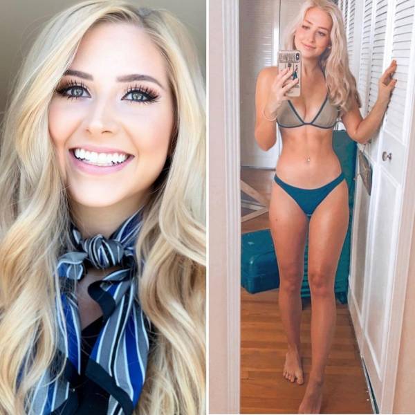 Sexy Flight Attendants With And Without Their Uniforms