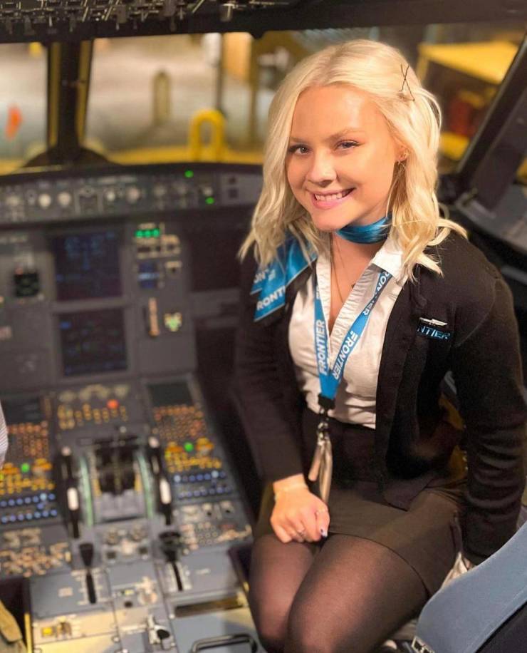 Sexy Flight Attendants With And Without Their Uniforms