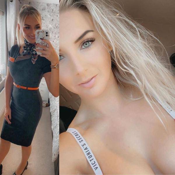 Sexy Flight Attendants With And Without Their Uniforms