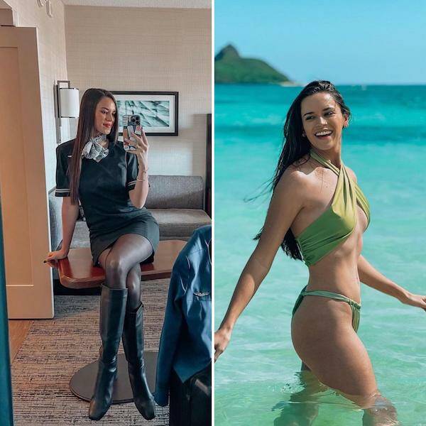 Hot Flight Attendants With And Without Their Uniform