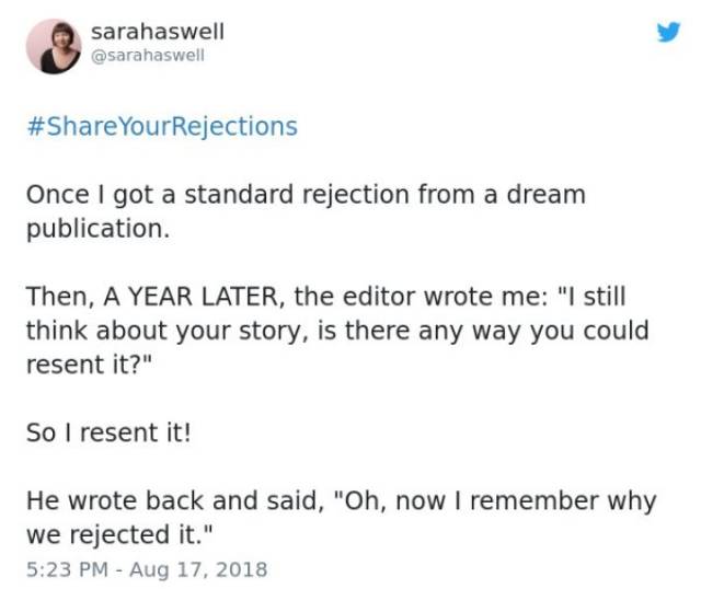 In Showbiz You Get Rejected Pretty Often