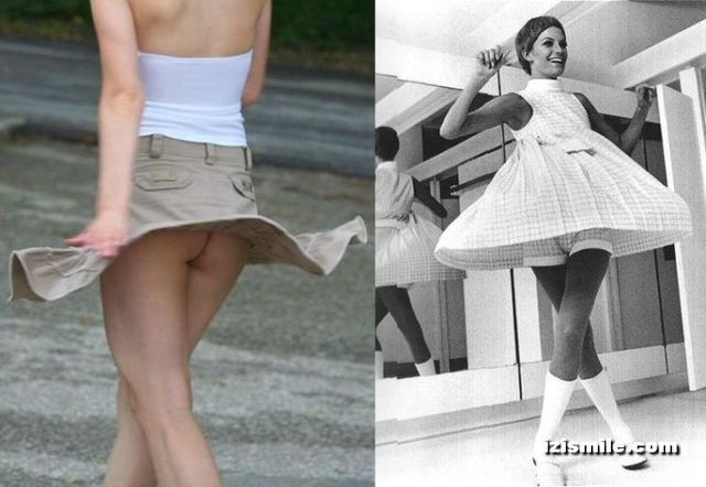 Mini-skirts from the 70's vs modern era (22 pics)