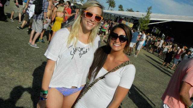 Coachella Music Festival: Half Naked Hot Young White Chicks Dancing