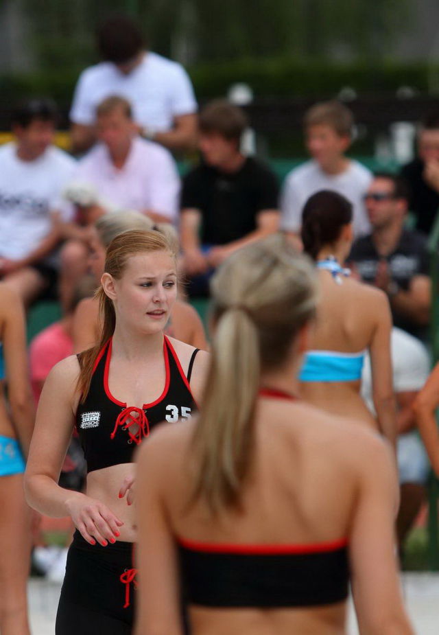 Sexy American Beach Football Championship Action Shots
