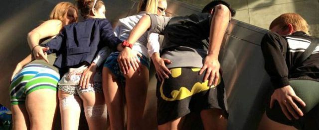 Girls of the No Pants Subway Ride 2014