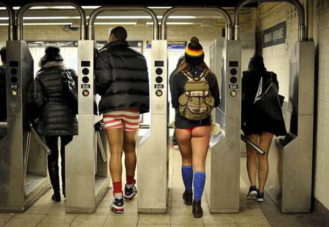 Girls of the No Pants Subway Ride 2014