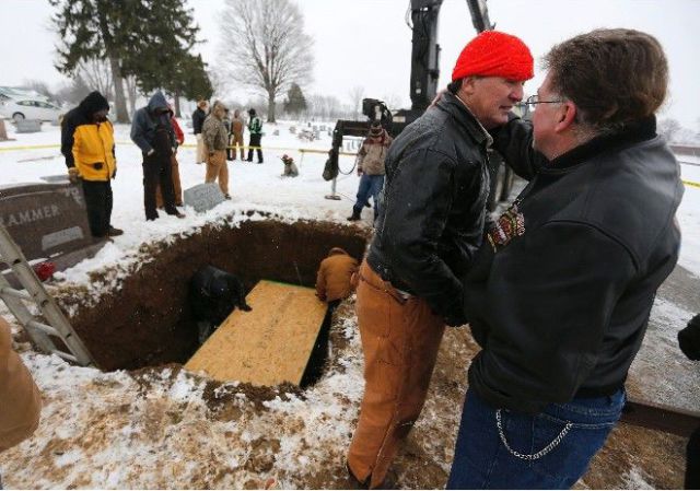 Biker Buried Riding His Harley Davidson