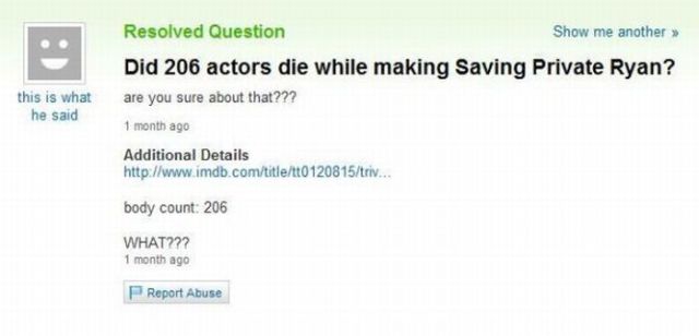 Amusing Yahoo Questions and Answers