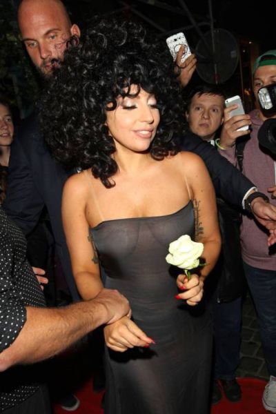 Lady Gaga Forgets Her Bra at Home on a Night Out in Belgium