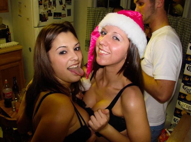 Christmas Party Craziness with Drunk Girls