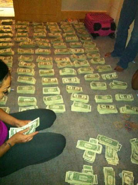 Strippers Showing Off Their Money