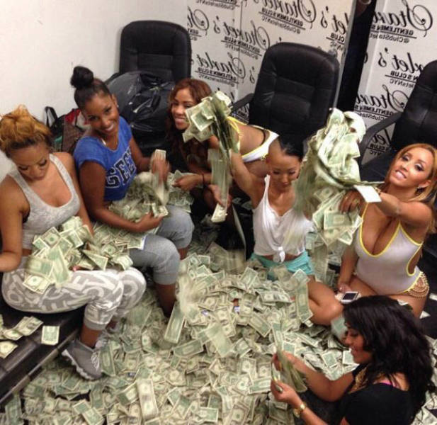 Strippers Showing Off Their Money