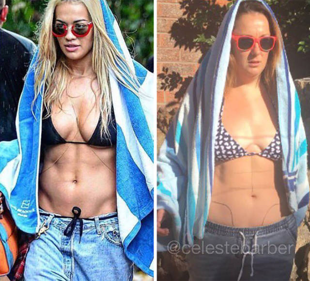 Woman Continues To Recreate Hilarious Celebrity Photos