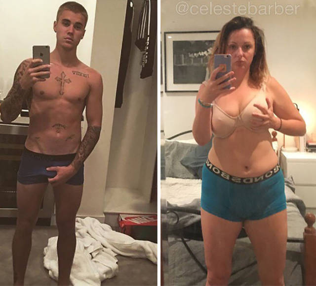 Woman Continues To Recreate Hilarious Celebrity Photos